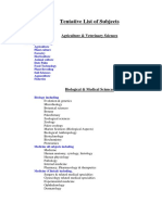Discipline - Subject List PDF