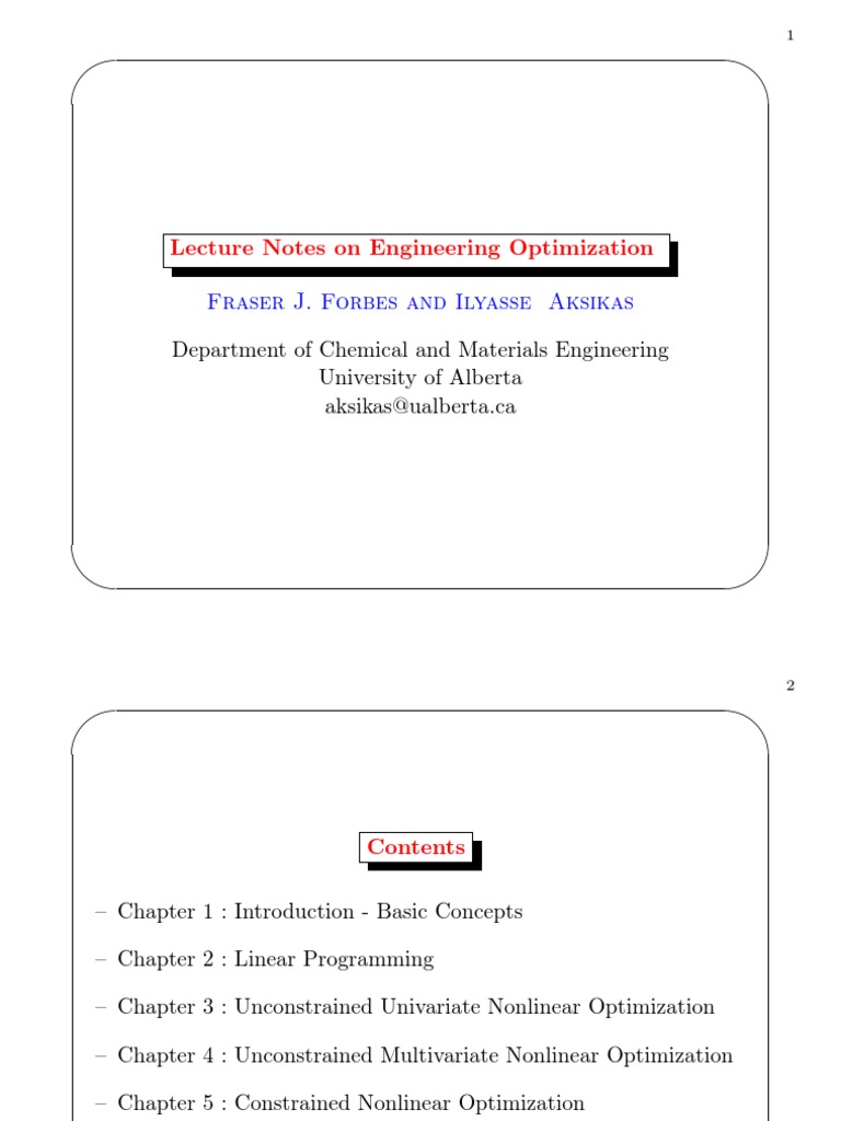 Optimization Notes PDF | PDF | Linear Programming | Mathematical ...