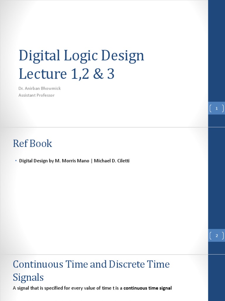 Digital Logic Design: Signals & Number Systems | PDF | Discrete Time ...