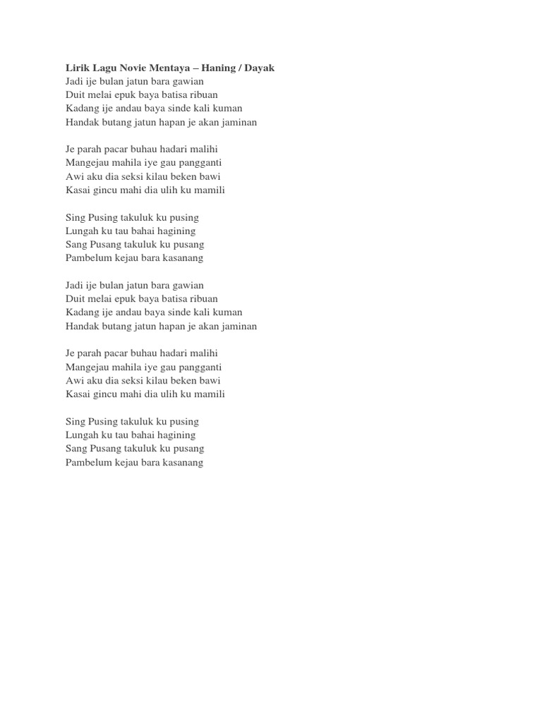 Lagu Haning Docx