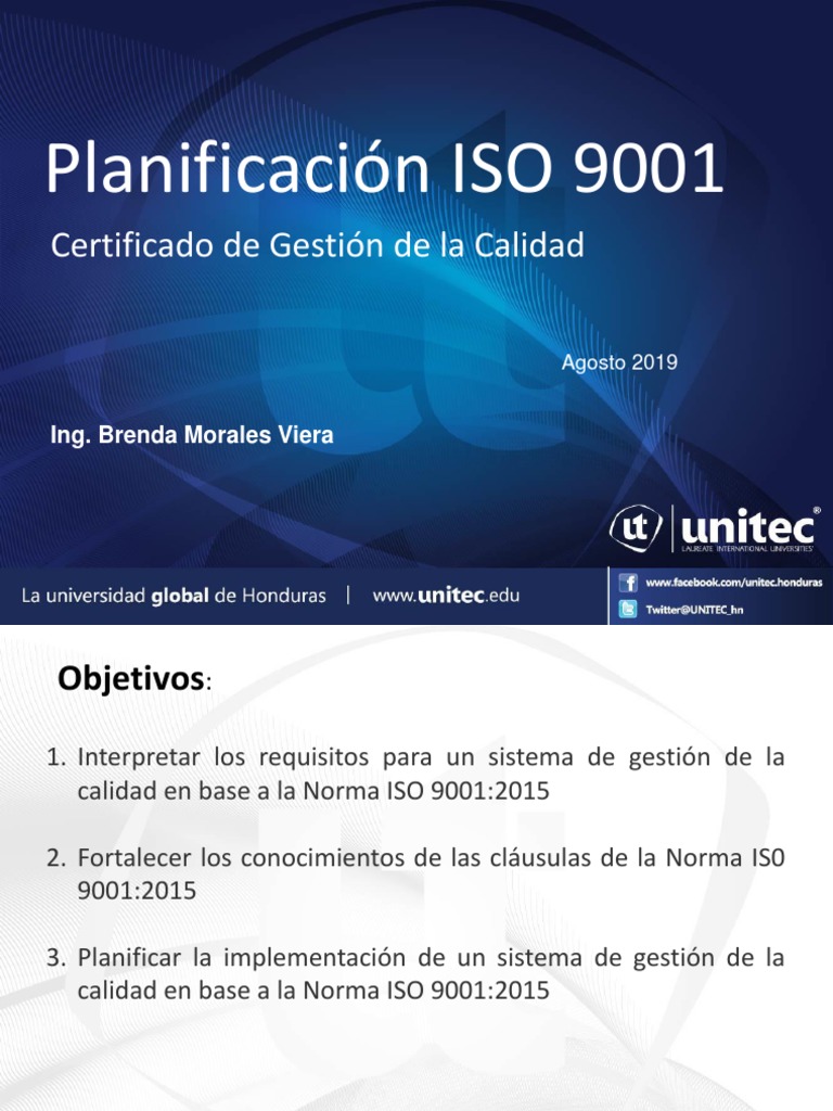 Planificación ISO 9001 V1 | PDF | Calidad (comercial) | Gestión de la ...