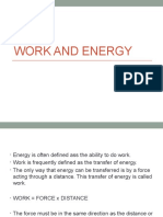 WORK AND ENERGY: FORCE, DISTANCE, KINETIC ENERGY