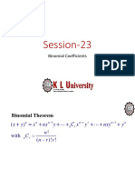 Session-23: Binomial Coefficients