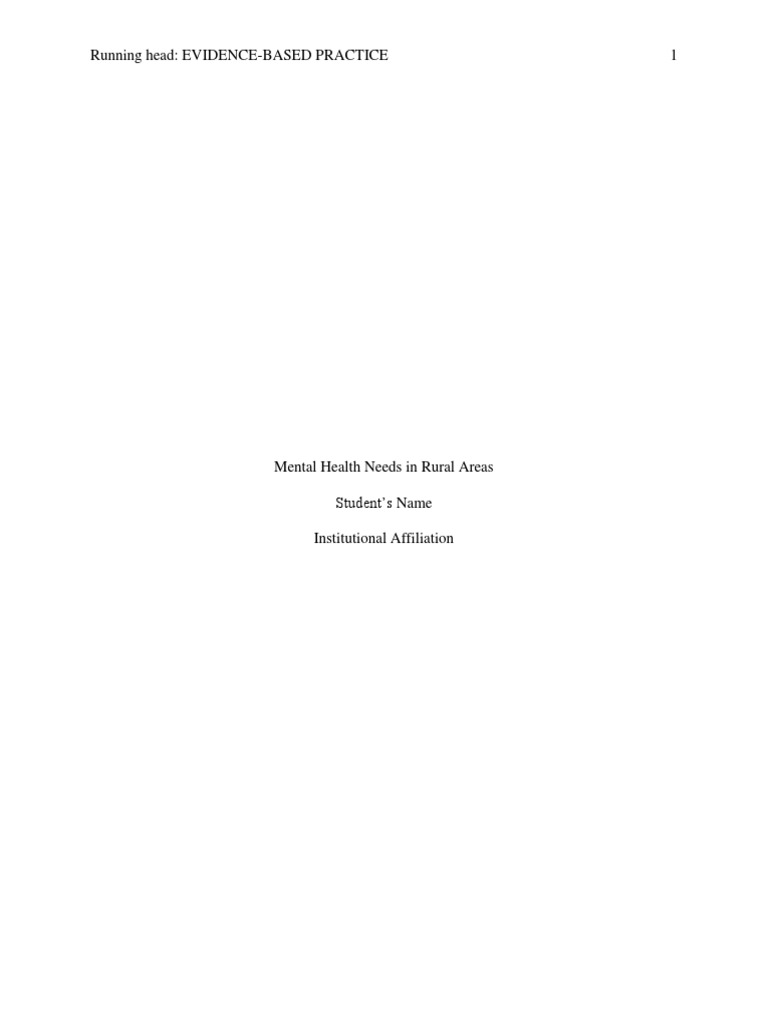 Mental Health Needs in Rural Areas | PDF | Health Care | Mental Disorder