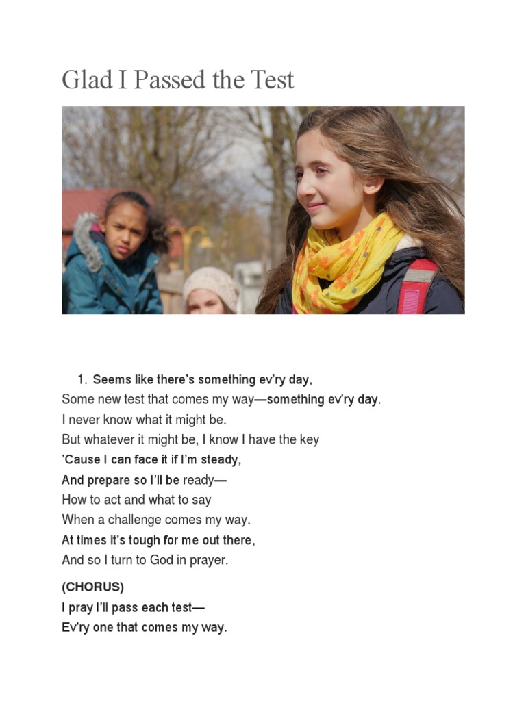 Glad I Passed The Test | PDF