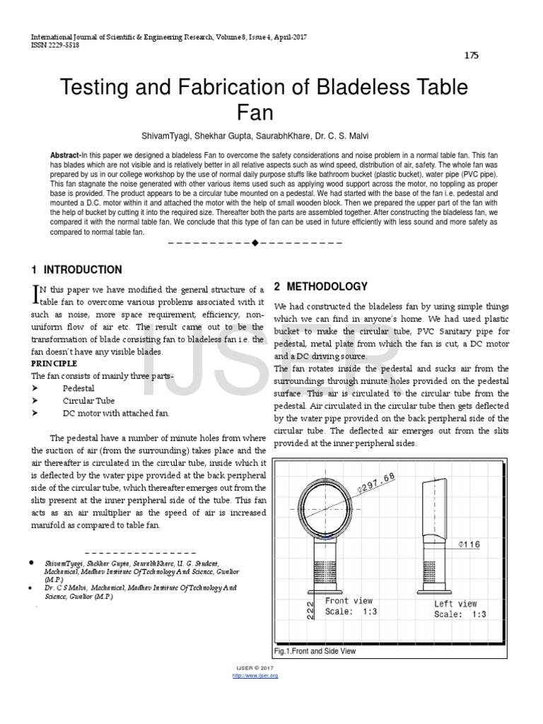 Testing and Fabrication of Bladeless Table Fan | PDF | Pipe (Fluid ...