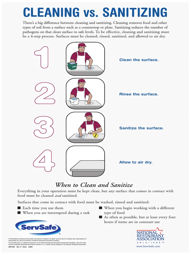 Cleaning vs. Sanitizing When To Clean and Sanitize PDF Nature