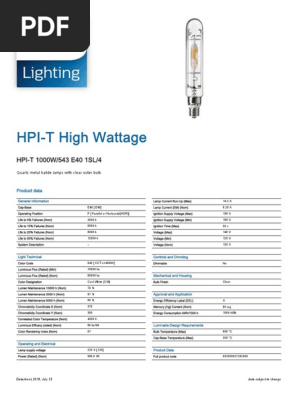 Lighting Lighting Hpi T High Wattage Incandescent Light Bulb Architectural Elements