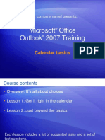 Microsoft Office Outlook 2007 Training: Calendar Basics