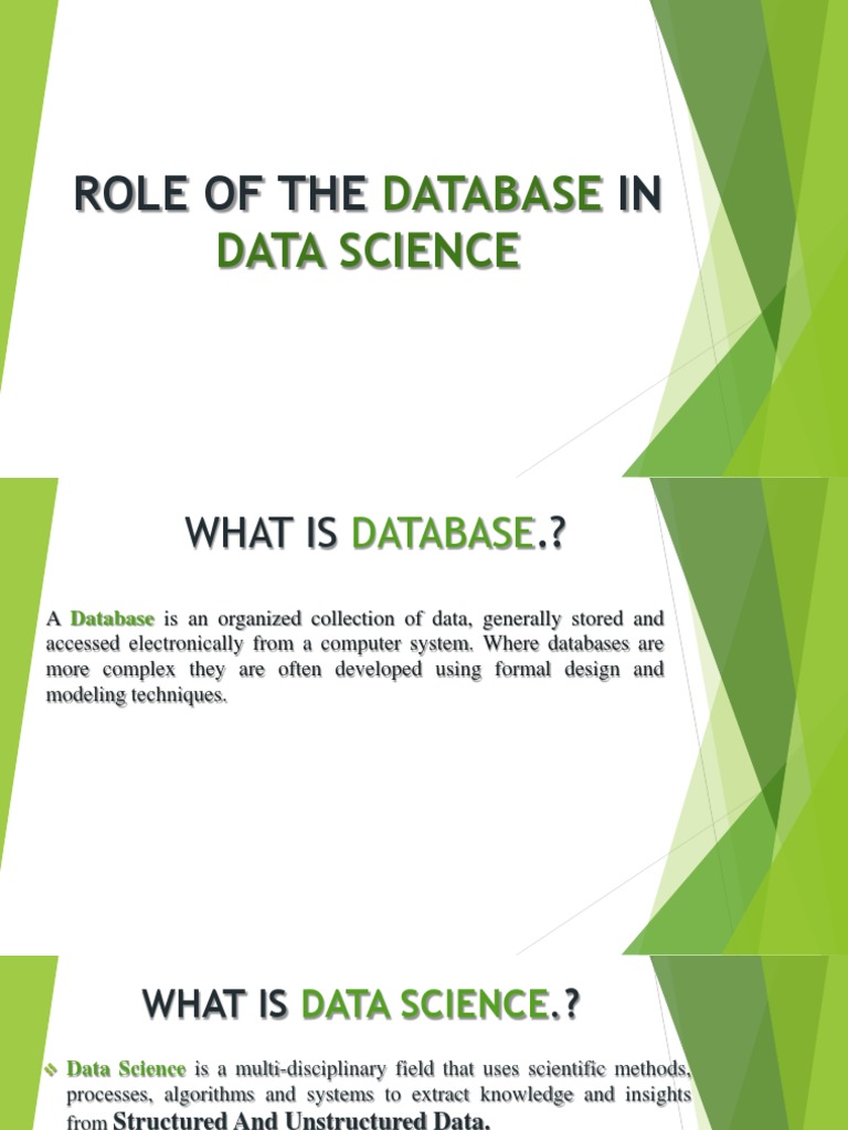 Database Data Science: Role of The IN | PDF | Data Model | Databases