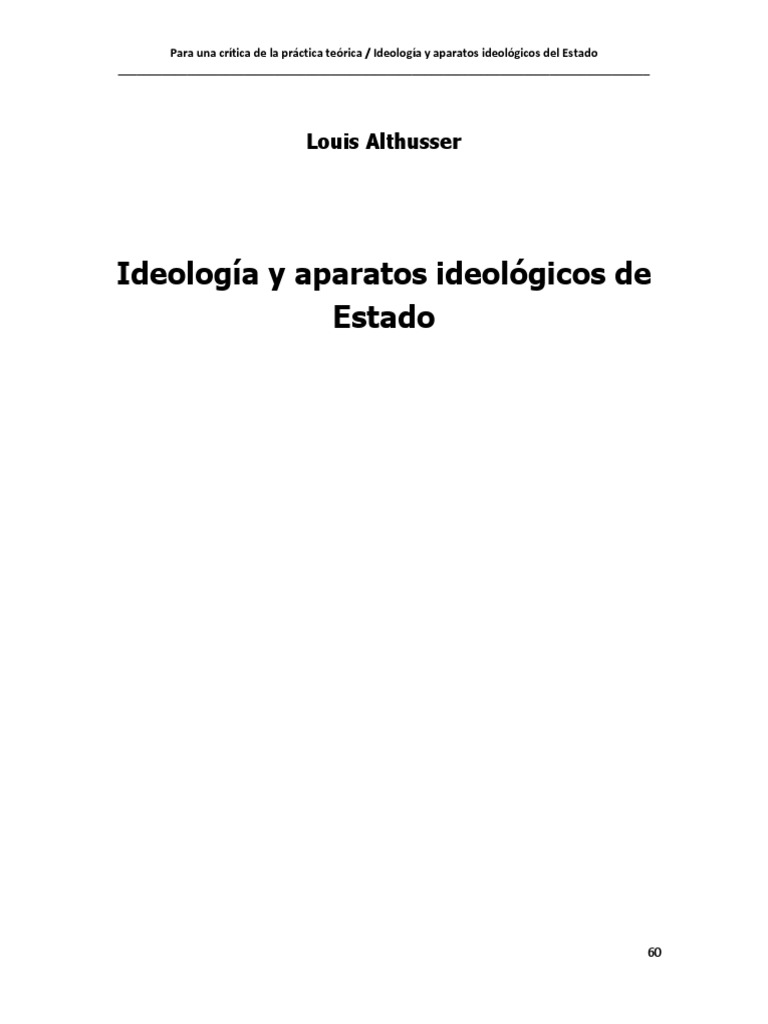 Louis Althusser Aparatos Ideologicos Del Estado PDF | PDF | Ideologías