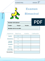 Examen Bimestral 5to Grado