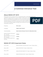 Maharashtra Common Entrance Test: (Maha Cet)