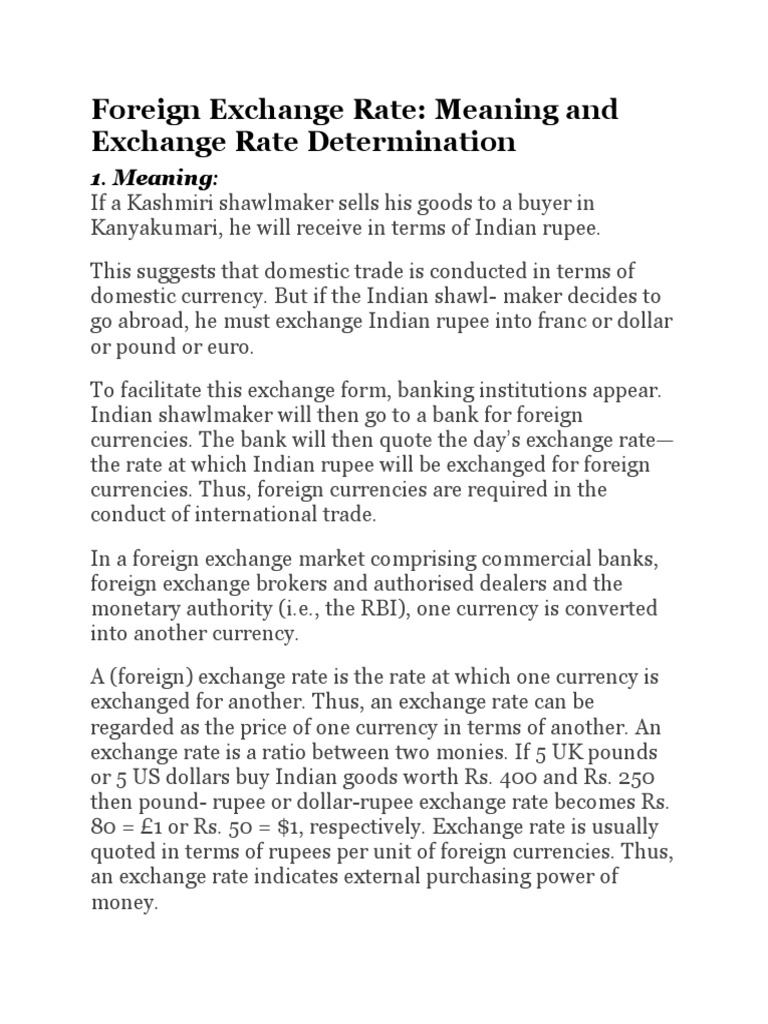 Understanding Foreign Exchange Rates | PDF | Exchange Rate | Fixed ...