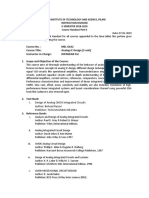 Course No.: MEL G632 Course Title: Analog IC Design (5 Unit) Instructor-in-Charge: Dipankar Pal 1. Scope and Objective of The Course