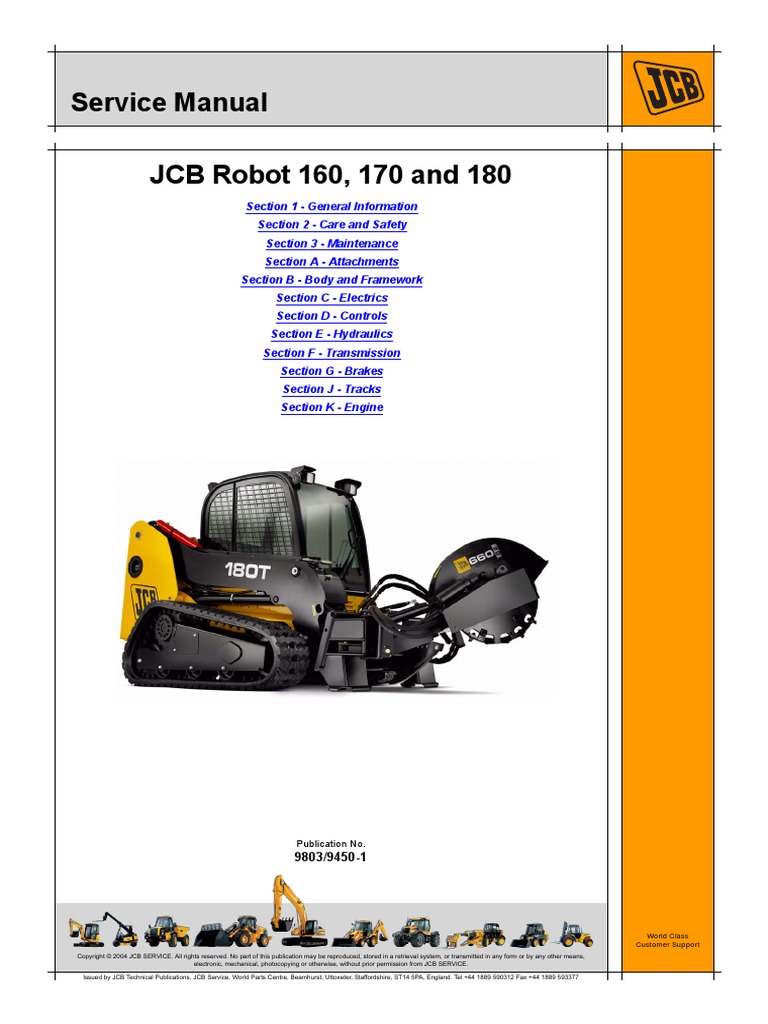 Service Manual JCB Robot 160, 170 and 180: Publication No | Screw