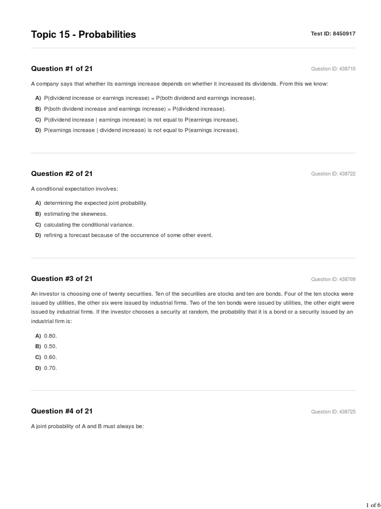 Understanding Conditional Probabilities | PDF | Probability Theory ...