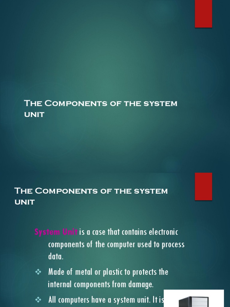 Functions of System Unit | PDF | Usb | Random Access Memory