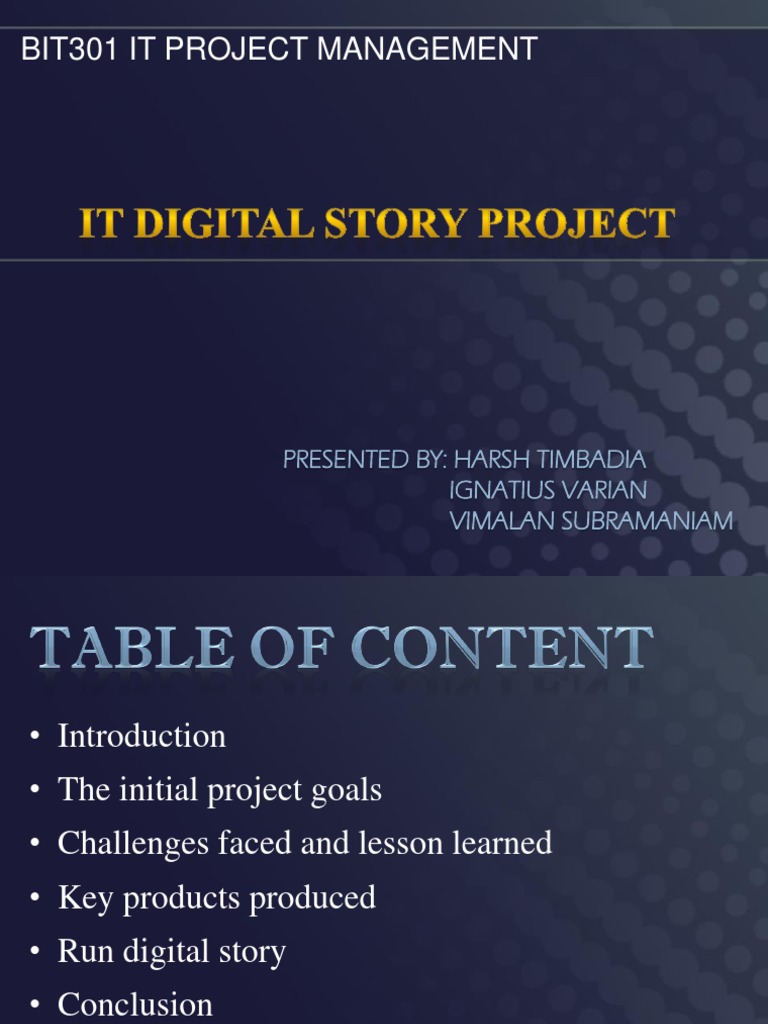 Digital Story Project Management Overview | PDF | Project Management ...
