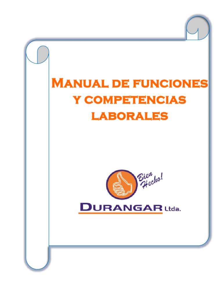 Manual de Funciones y Competencias Laborales | PDF | Calidad (comercial ...