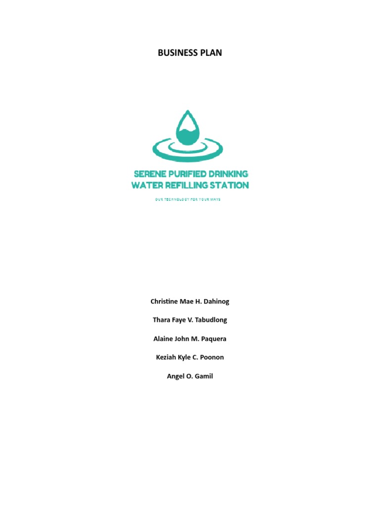 water refilling station business plan pdf