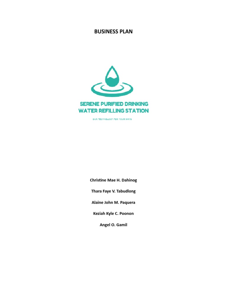 Water Refilling Station Business Plan PDF Book Value Depreciation