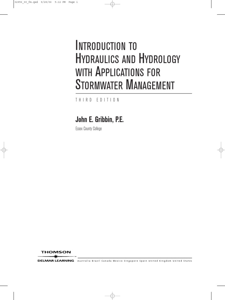 Intro To Hydraulics and Hydrology With Applications (001030) PDF