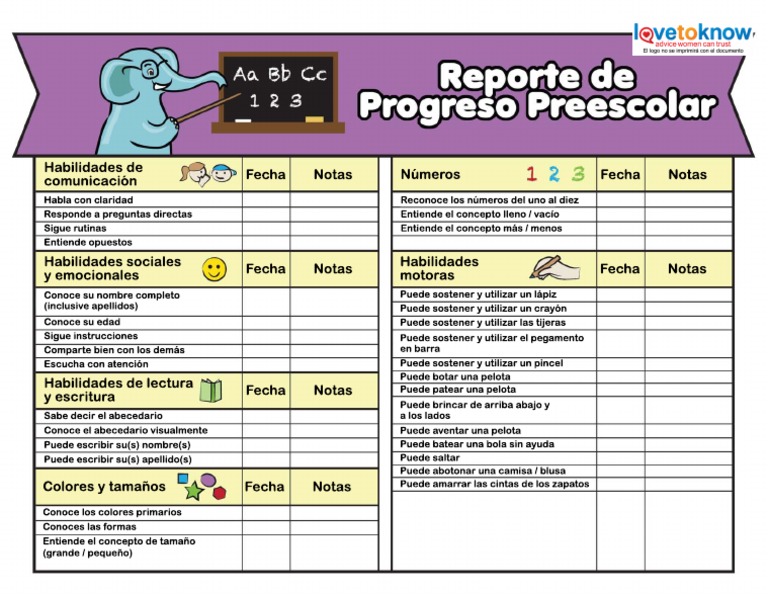 3908 Reporte de Progreso Preescolar 1 | PDF