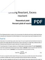 Limiting Reactant, Excess Reactant: Theoretical Yield Percent Yield of Reaction