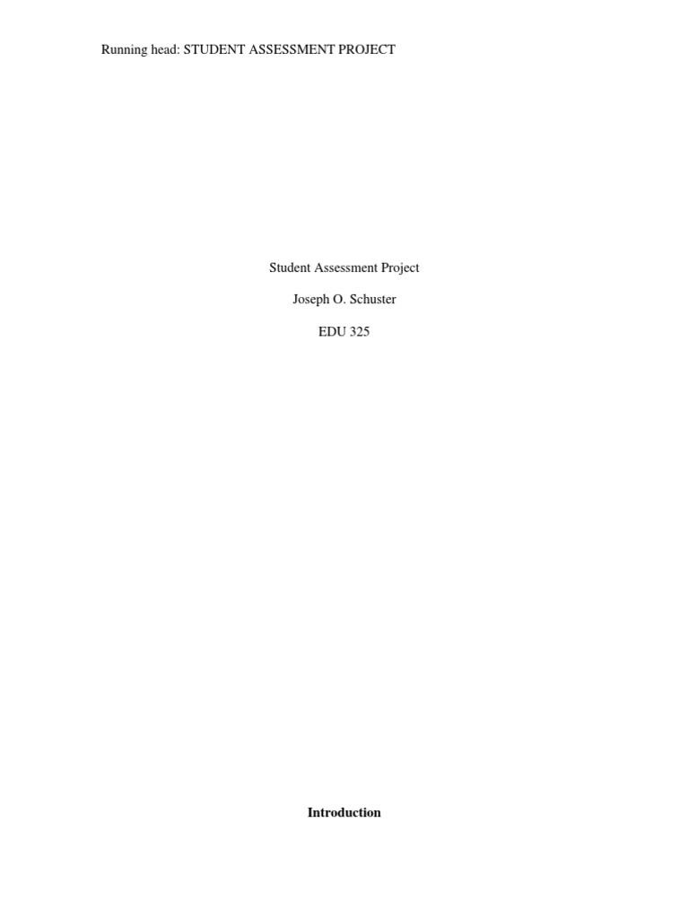 Edu 325 Student Assessment Paper | PDF | Phonics | Educational Assessment