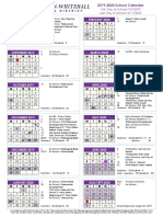 2019-2020 School Calendar August 21 2019