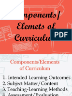 Curriculum Components: ILOs, Content, Methods, Assessment