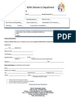 BWA Women's Department donation form
