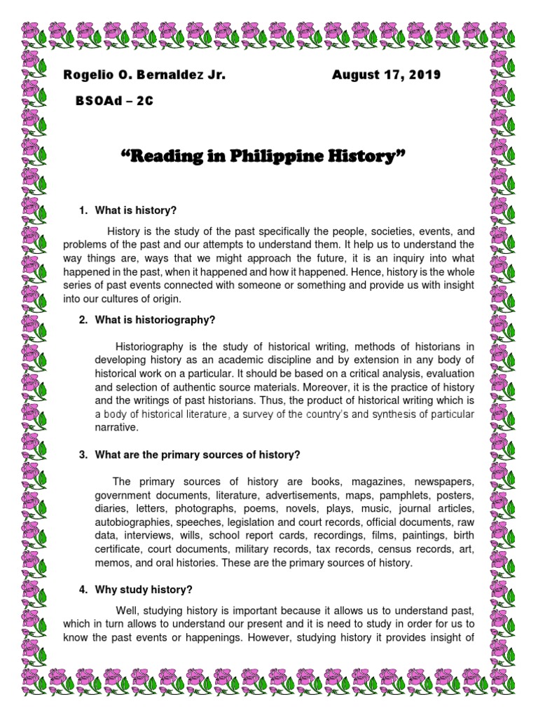 Reading in Philippine History | PDF | Primary Sources | Historian