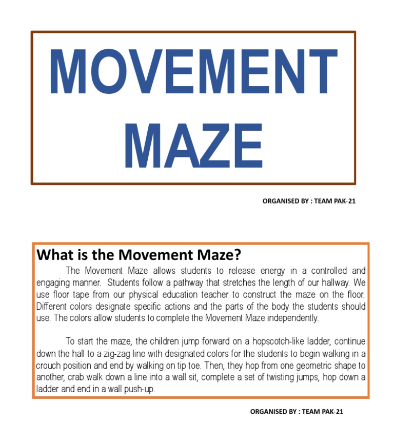 Engaging Movement Maze for Students | PDF