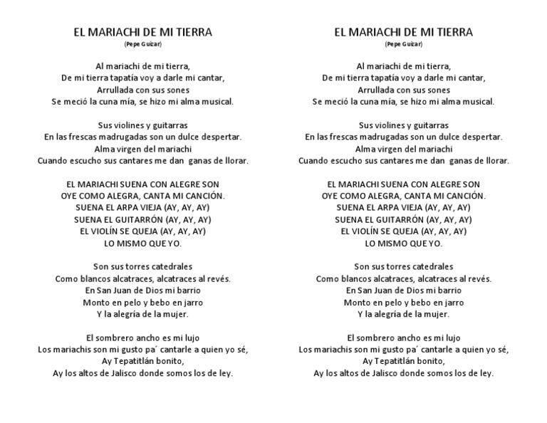 El Mariachi de Mi Tierra | PDF