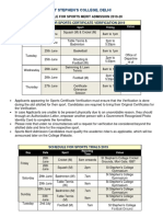 ST Stephen'S College, Delhi: Schedule For Sports Certificate Verification 2019