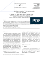 Size and Morphology Control of Y O Nanopowders Via A Sol-Gel Route