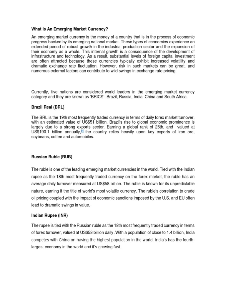 What Is An Emerging Market Currency PDF Renminbi Foreign Exchange