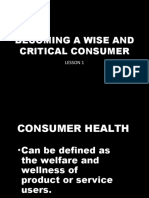 Becoming A Wise and Critical Consumer: Lesson 1