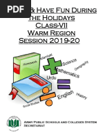 Learn & Have Fun During The Holidays Class-VII Warm Region Session 2019-20