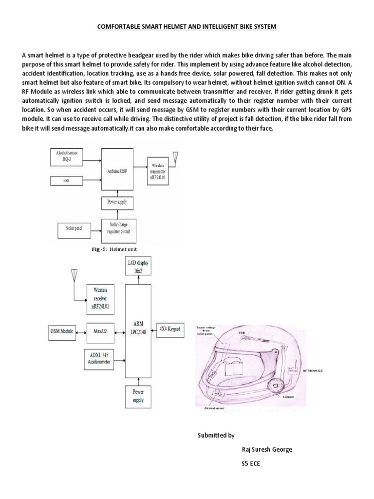 Smart Helmet with Safety Features | PDF