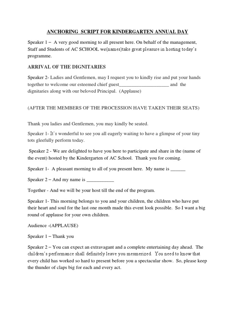 Anchoring Script For Kindergarten Annual Day Atmosphere Of Earth Space Debris