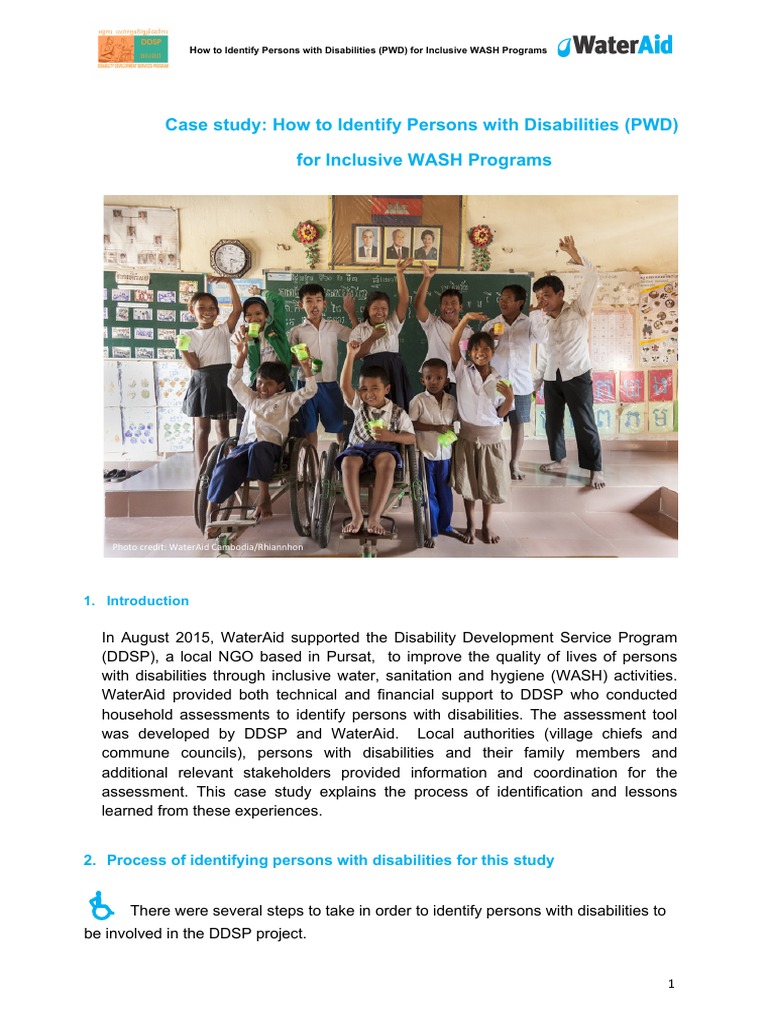 Identifying PWD for Inclusive WASH Programs | PDF | Wash | Disability