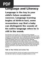 Language and Literacy