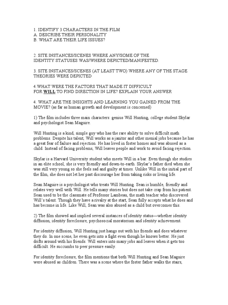 Good Will Hunting Psychology Behavioural Sciences