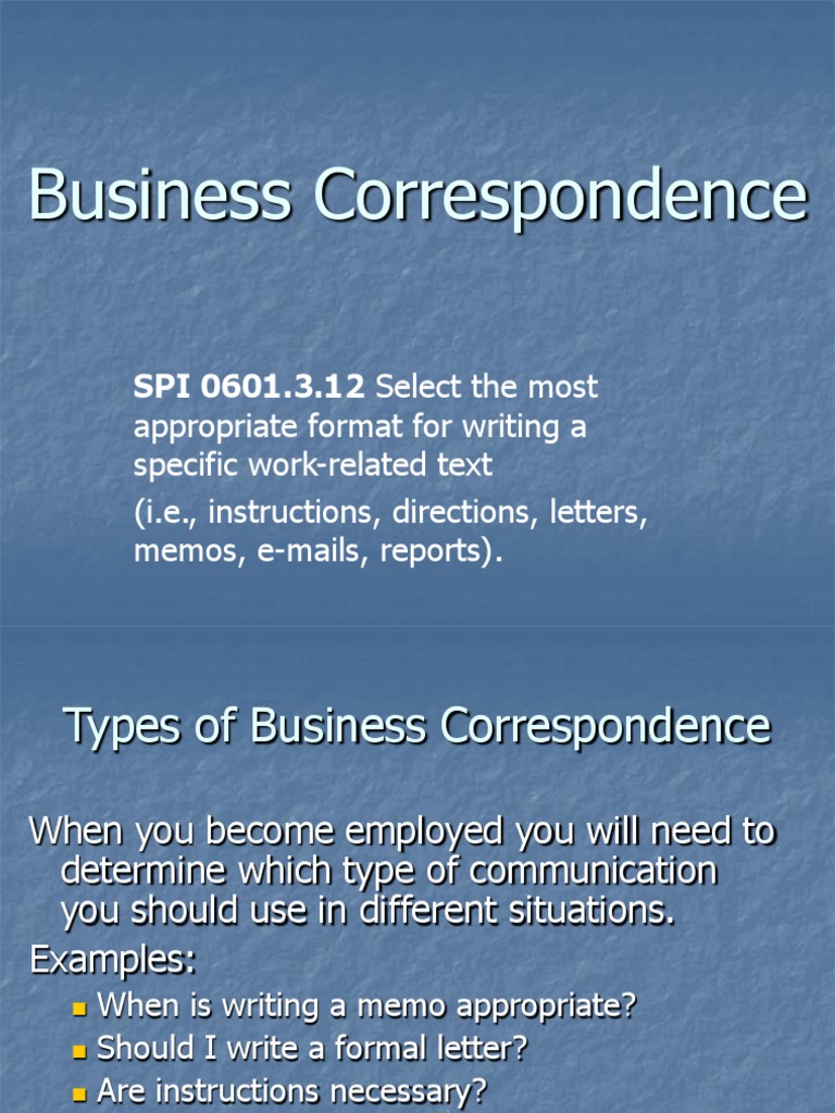 Types of Business Correspondence | PDF | Communication | World Wide Web