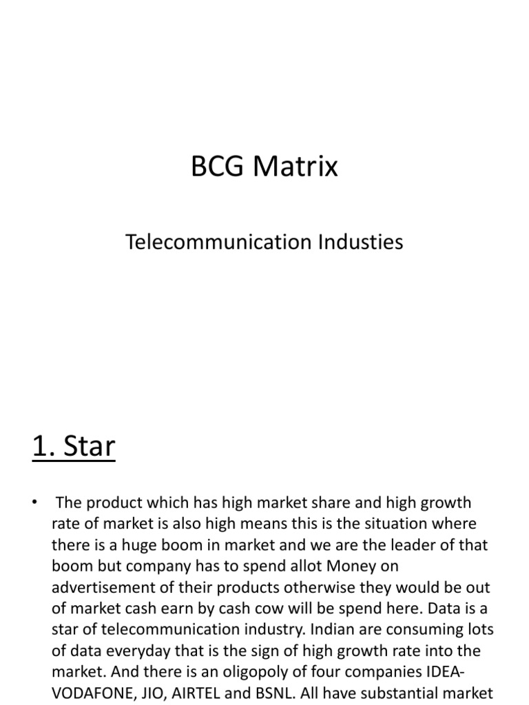 BCG Matrix Analysis of Telecom Industry | PDF