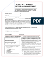 All-Purpose Notary Acknowledgment Form