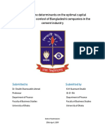 Impacts of determinants on optimal capital structure of Bangladeshi cement companies